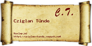 Cziglan Tünde névjegykártya